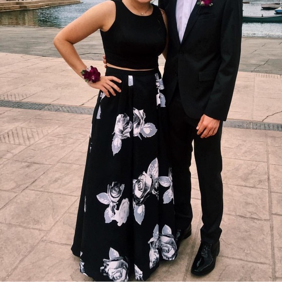 Robe De Soirée Sequin Hearts Noir/ivoire Taille 10-12 - Neuf Avec étiquettes - Pour Fête, Mariage